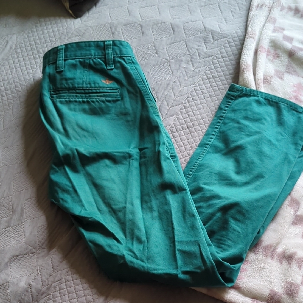 Dockers Green Chinos Lightweight Cotton Blend